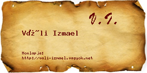 Váli Izmael névjegykártya